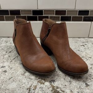 Lucky Brand  Burklee Cognac  Leather Ankle Boots